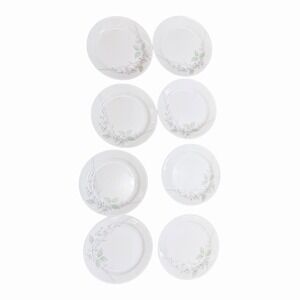 Set of 8 Corelle Corning Veranda Salad Dessert Bread Plates 7 1/4" Pink Flowers